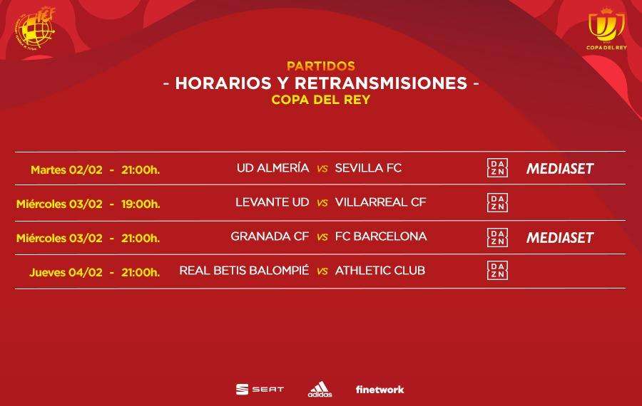 Horarios cuartos de final Copa del Rey