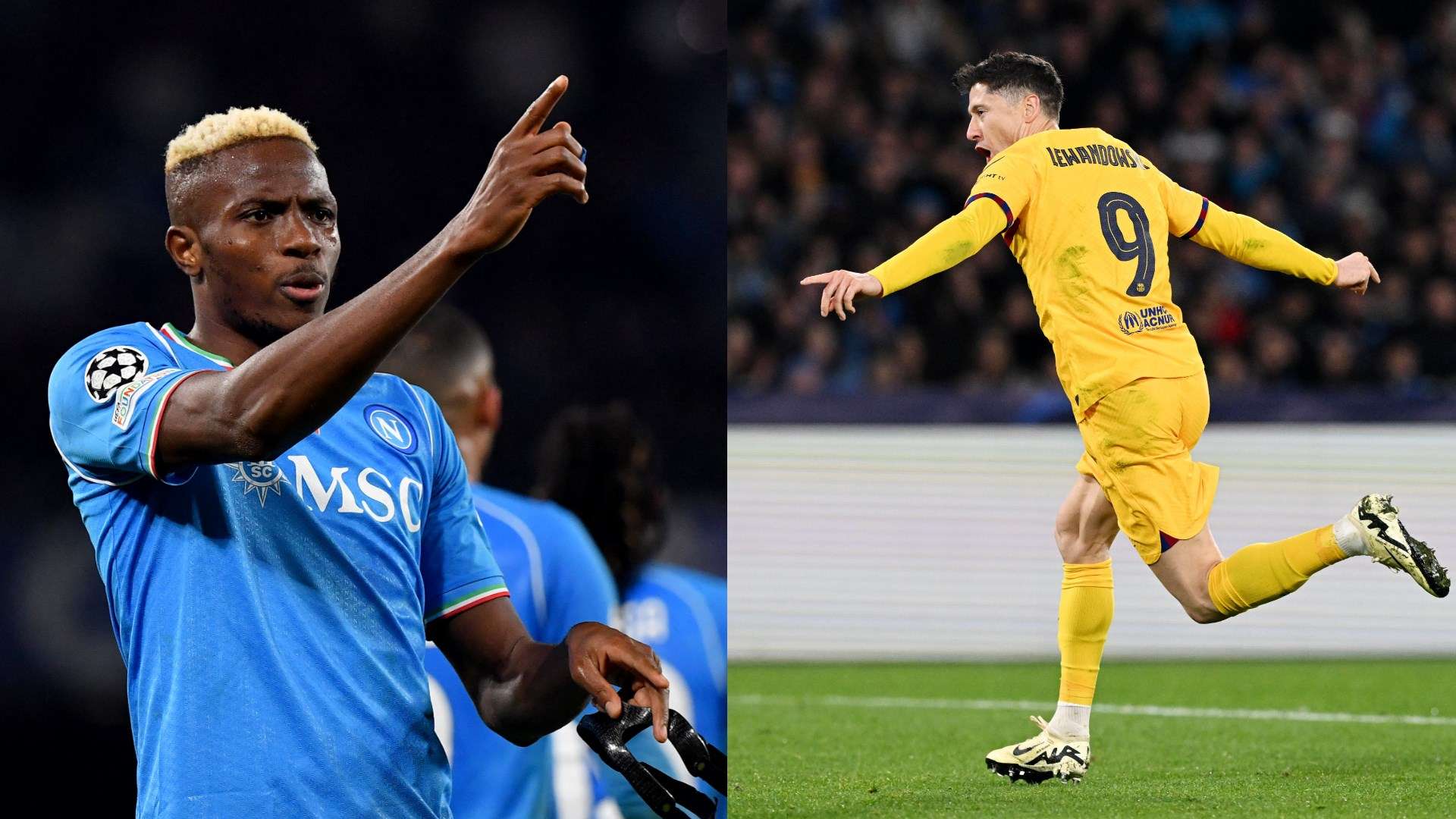 Victor Osimhen Napoli Robert Lewandowski Barcelona 2024