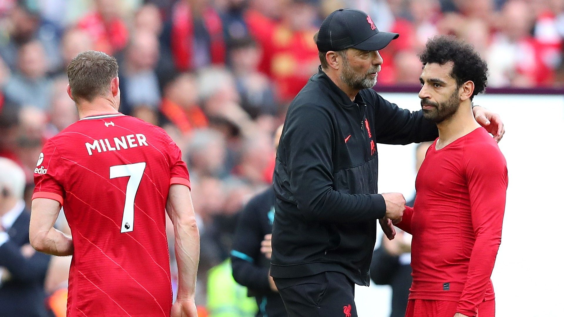 Jurgen Klopp Mohamed Salah Liverpool Wolves 2021-22