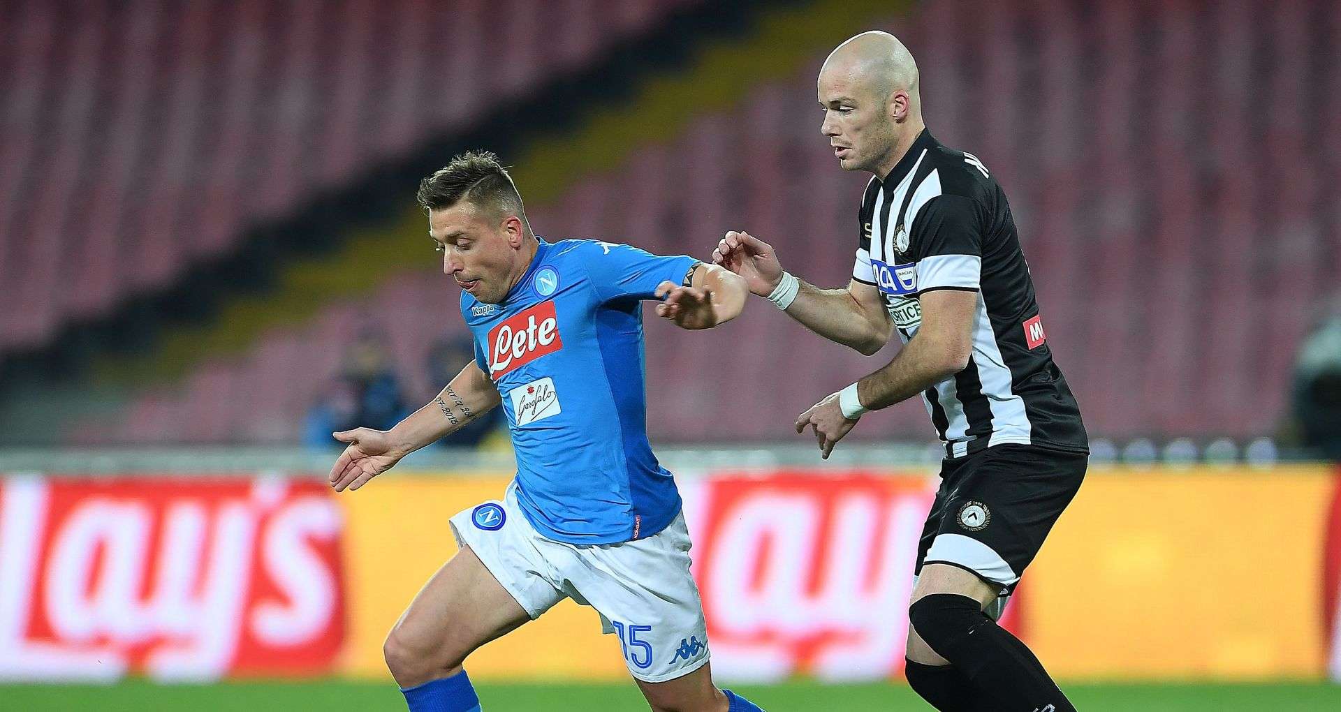 Emanuele Giaccherini Bram Nuytinck Napoli Udinese Coppa Italia