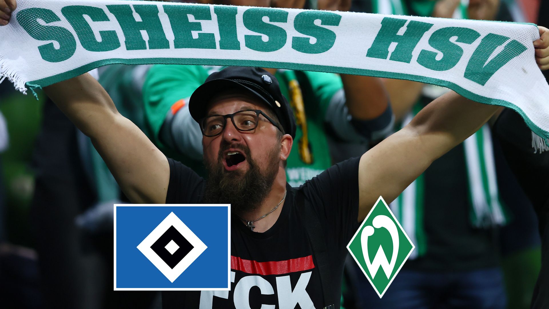 Hamburger SV werder Bremen "Scheiss hsv" fan 2021 2022 2. bundesliga  