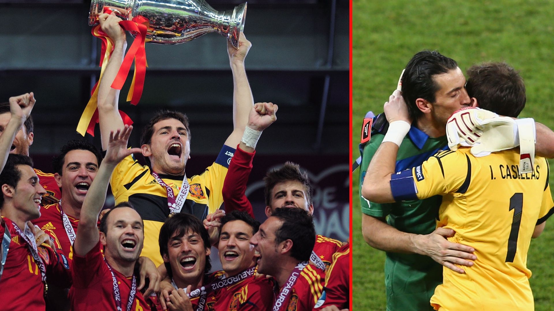 España, en la Eurocopa 2012 / Casillas y Buffon
