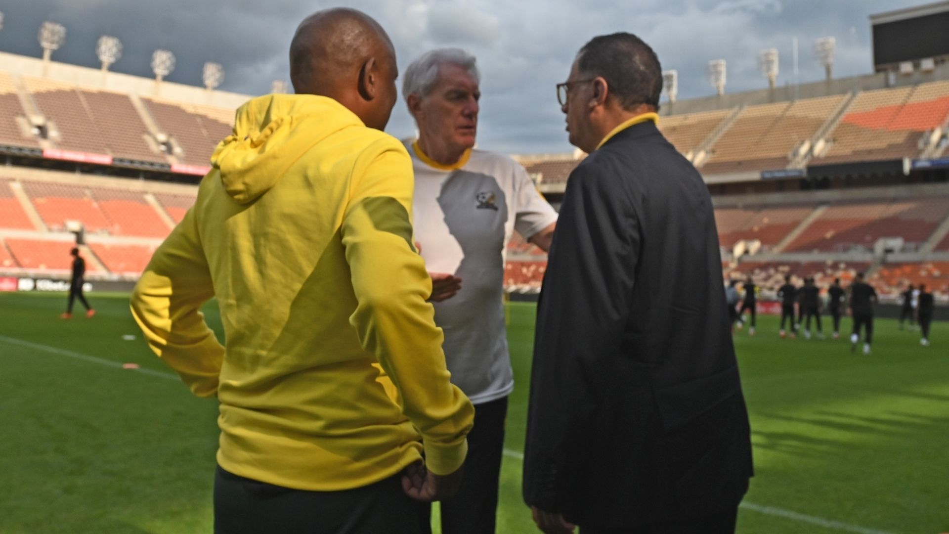 Hugo Broos and Danny Jordaan
