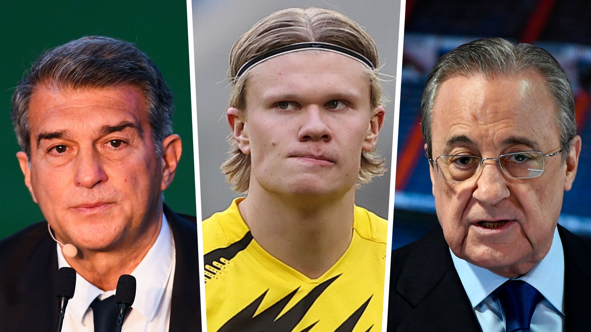 Haaland Barcelona Real Madrid Laporta Florentino