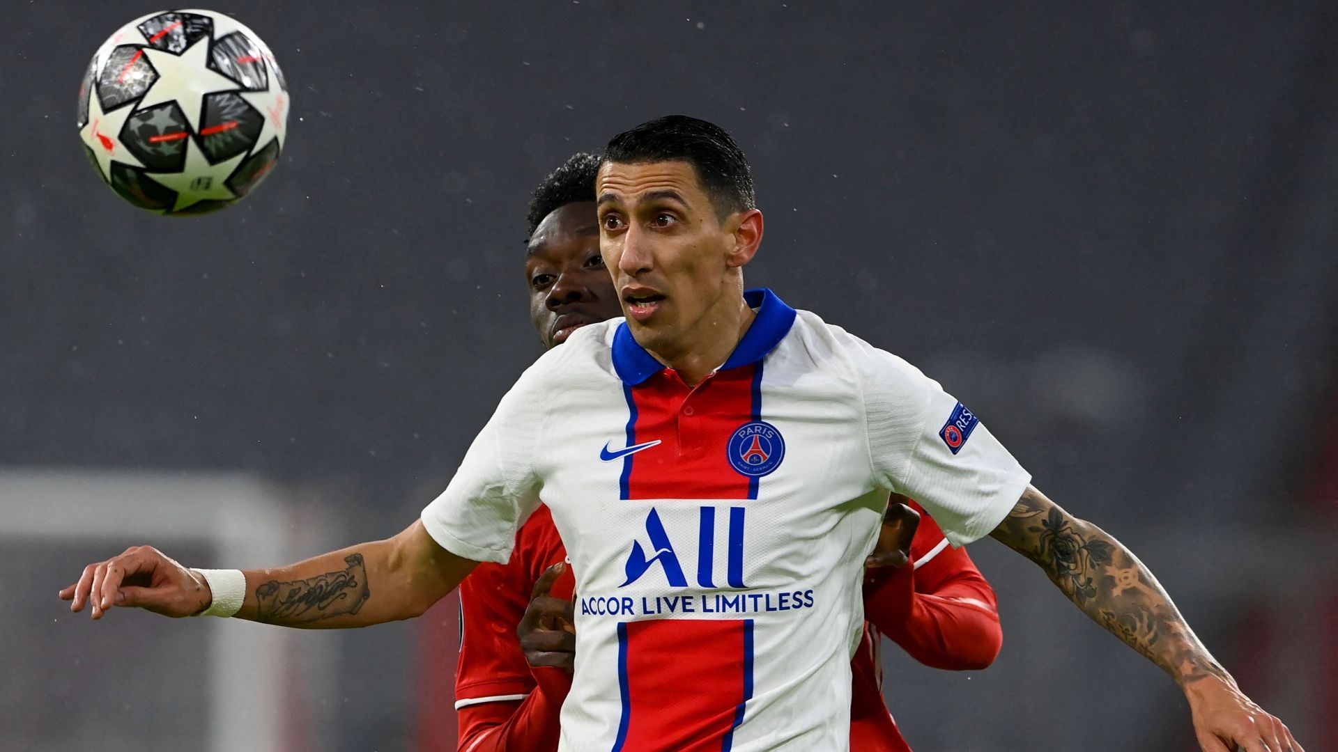 Alphonso Davies Angel Di Maria Bayern Munchen PSG Champions League 07042021