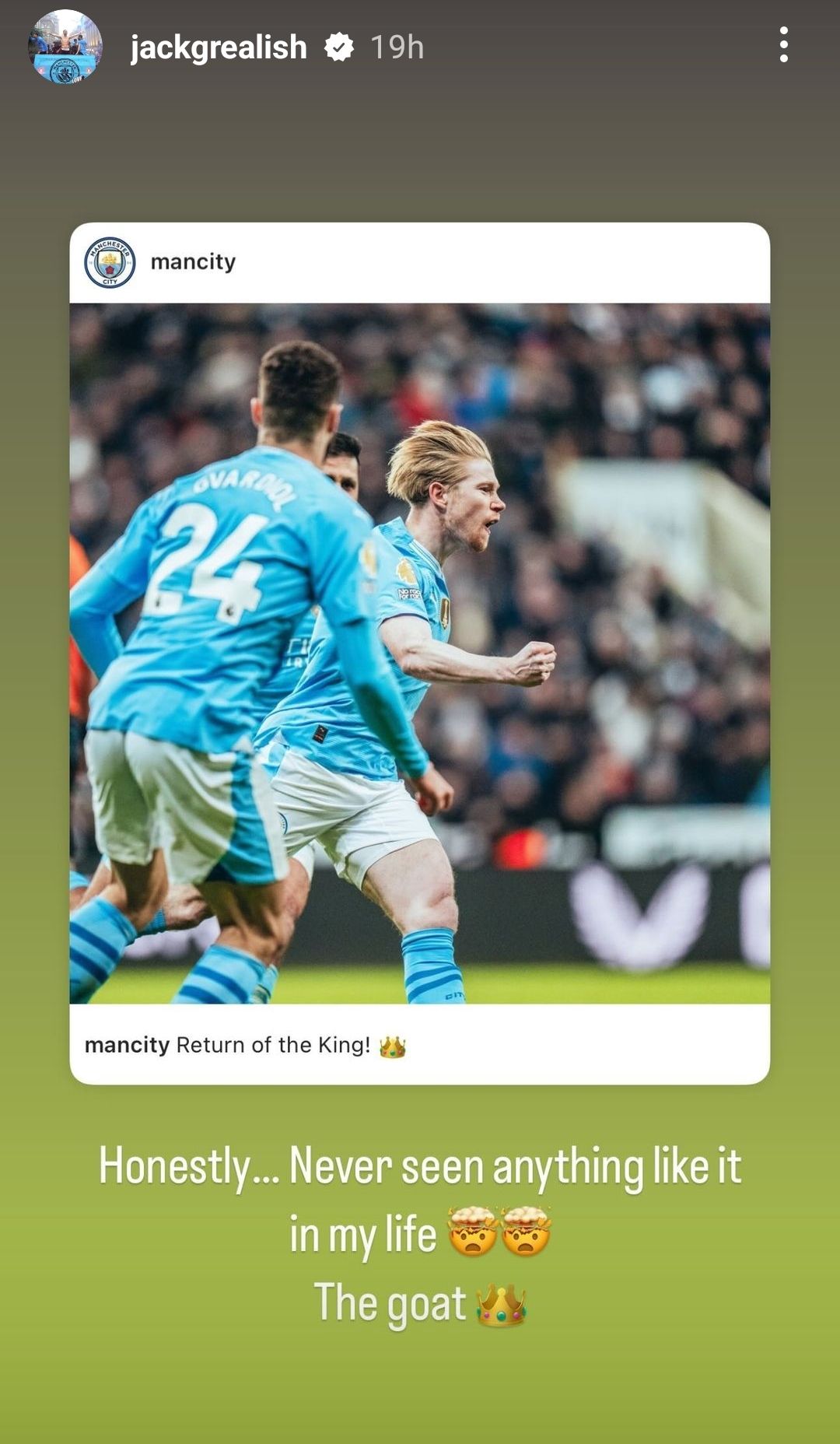 Jack Grealish Kevin De Bruyne