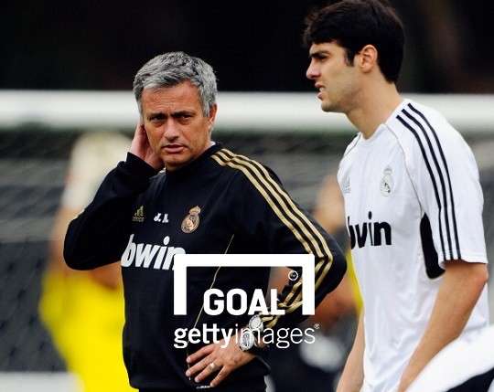 무리뉴 감독(좌)과 카카(우). 사진=게티이미지