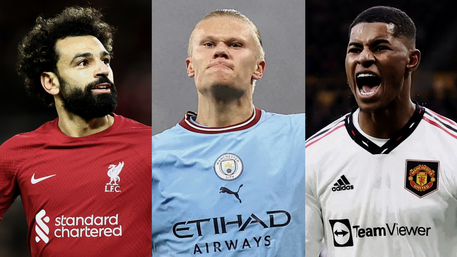 Mohamed Salah Erling Haaland Marcus Rashford