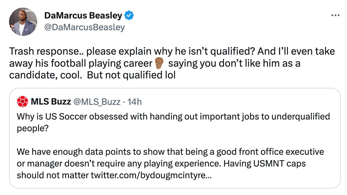 Beasley tweet screenshot