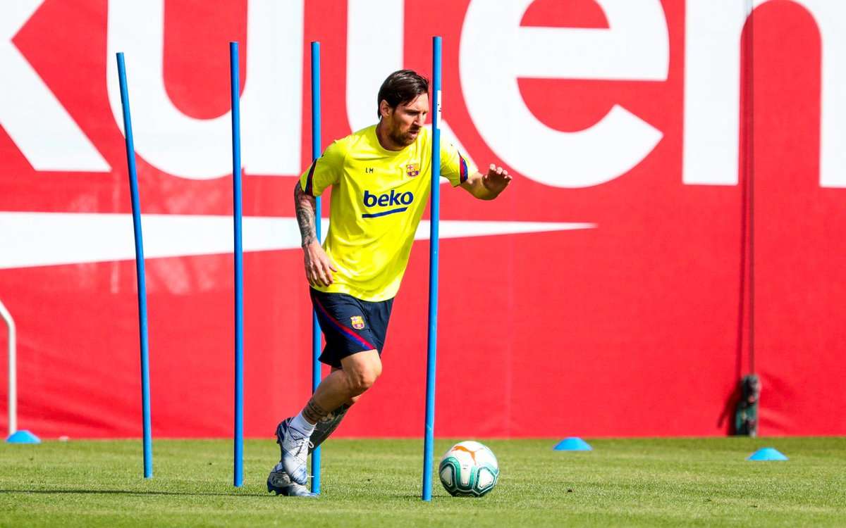 Messi entrenamiento coronavirus barcelona