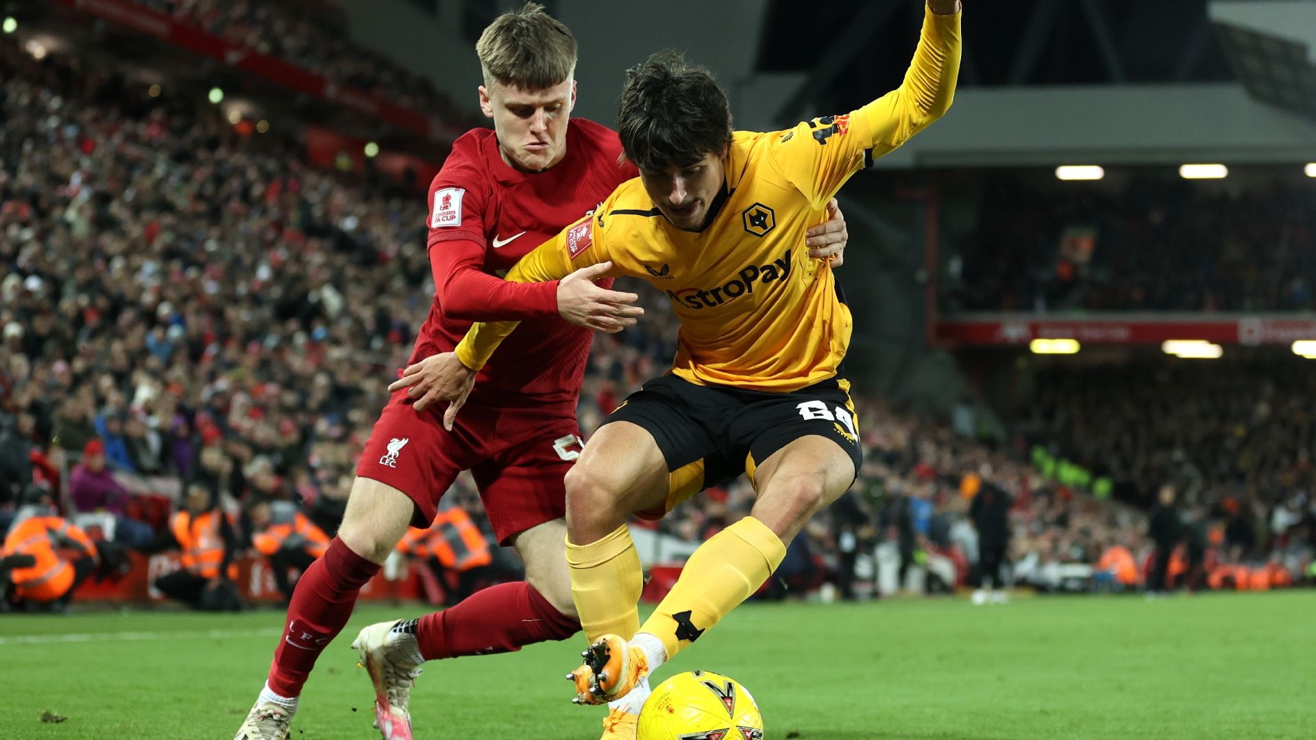 Ben Doak Hugo Bueno Liverpool Wolves 2023