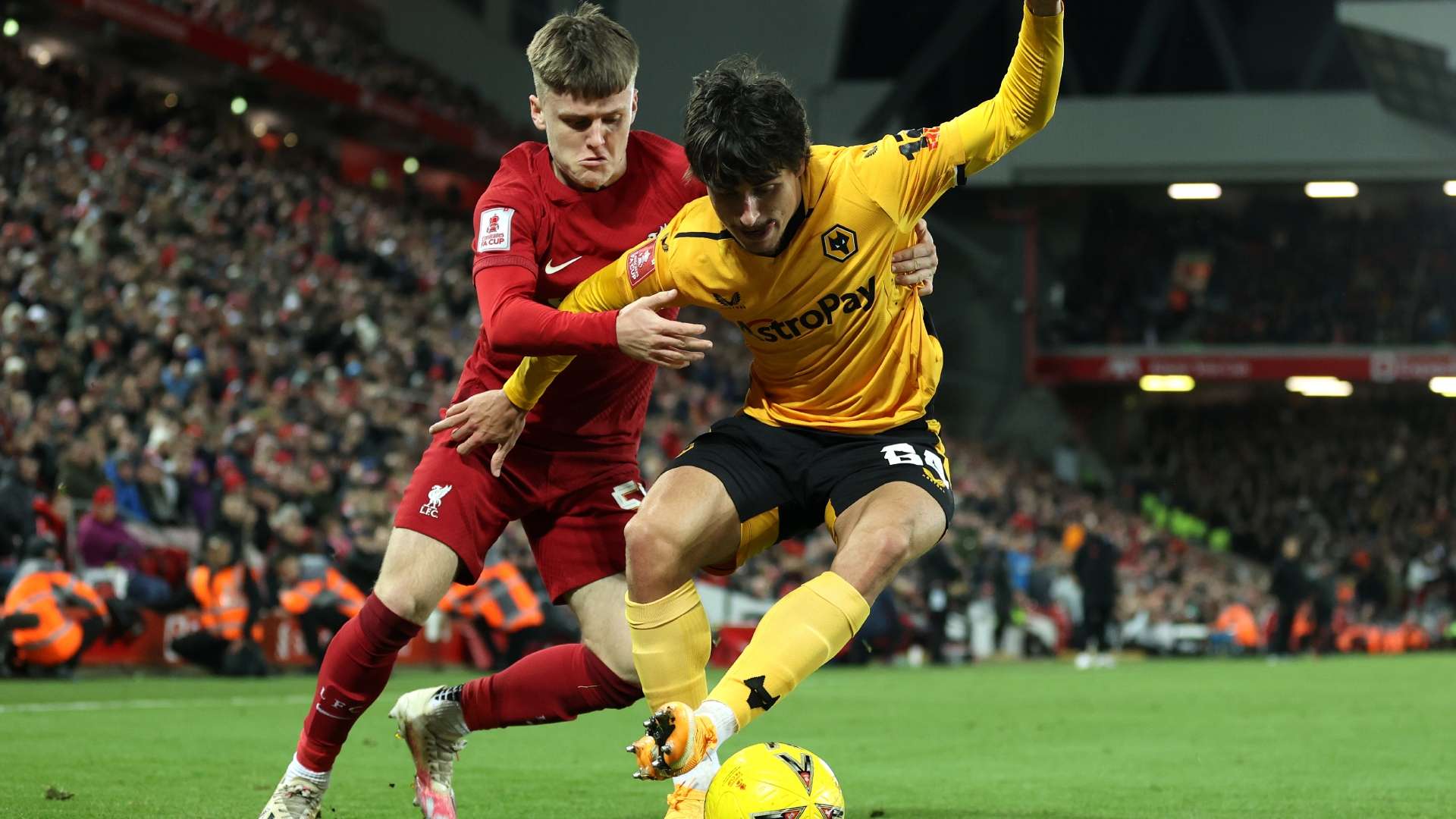 Ben Doak Hugo Bueno Liverpool Wolves 2023