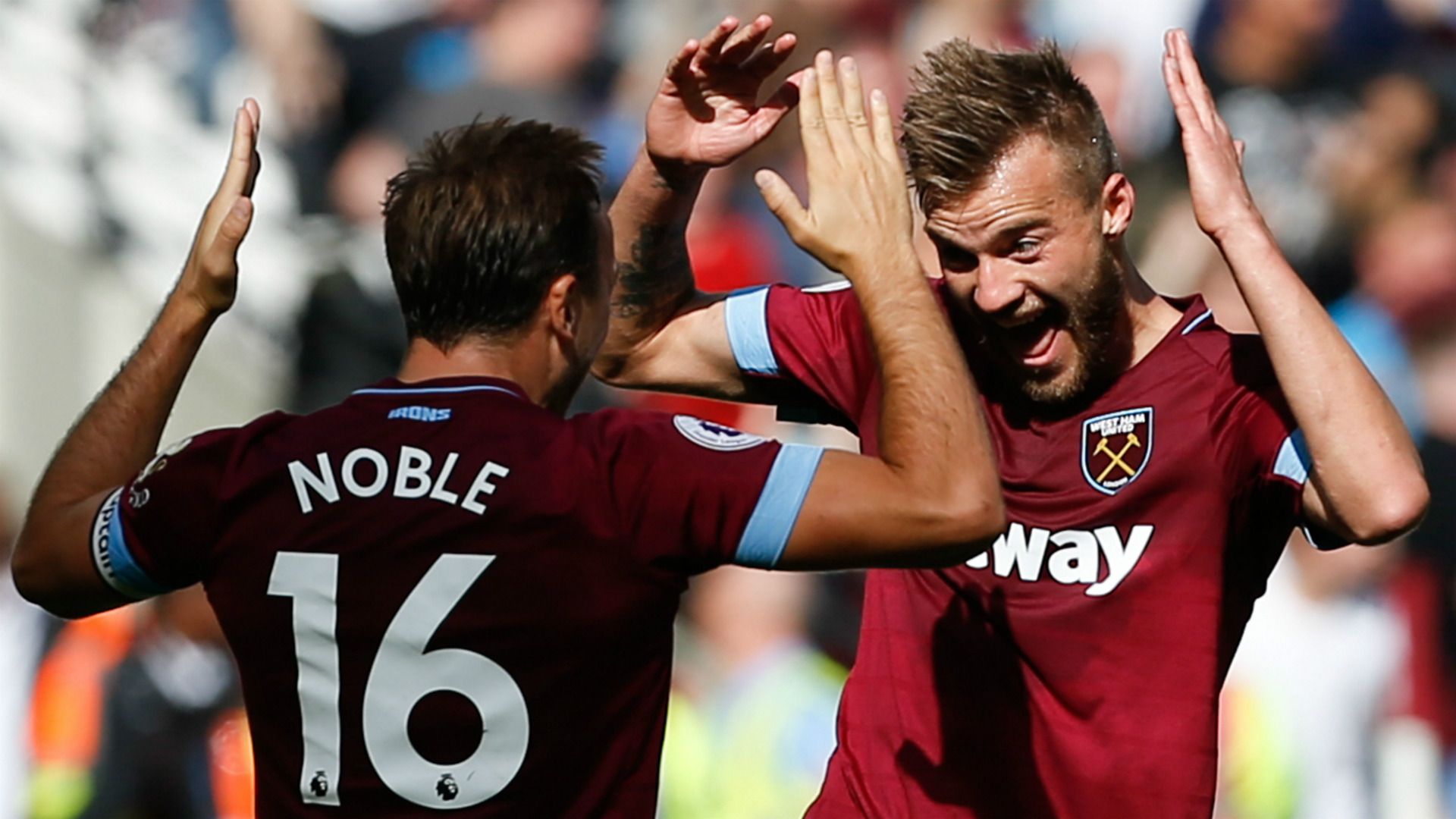 Mark Noble Andriy Yarmolenko West Ham 2018-19