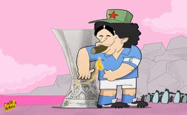 Diego Maradona Europa League cartoon