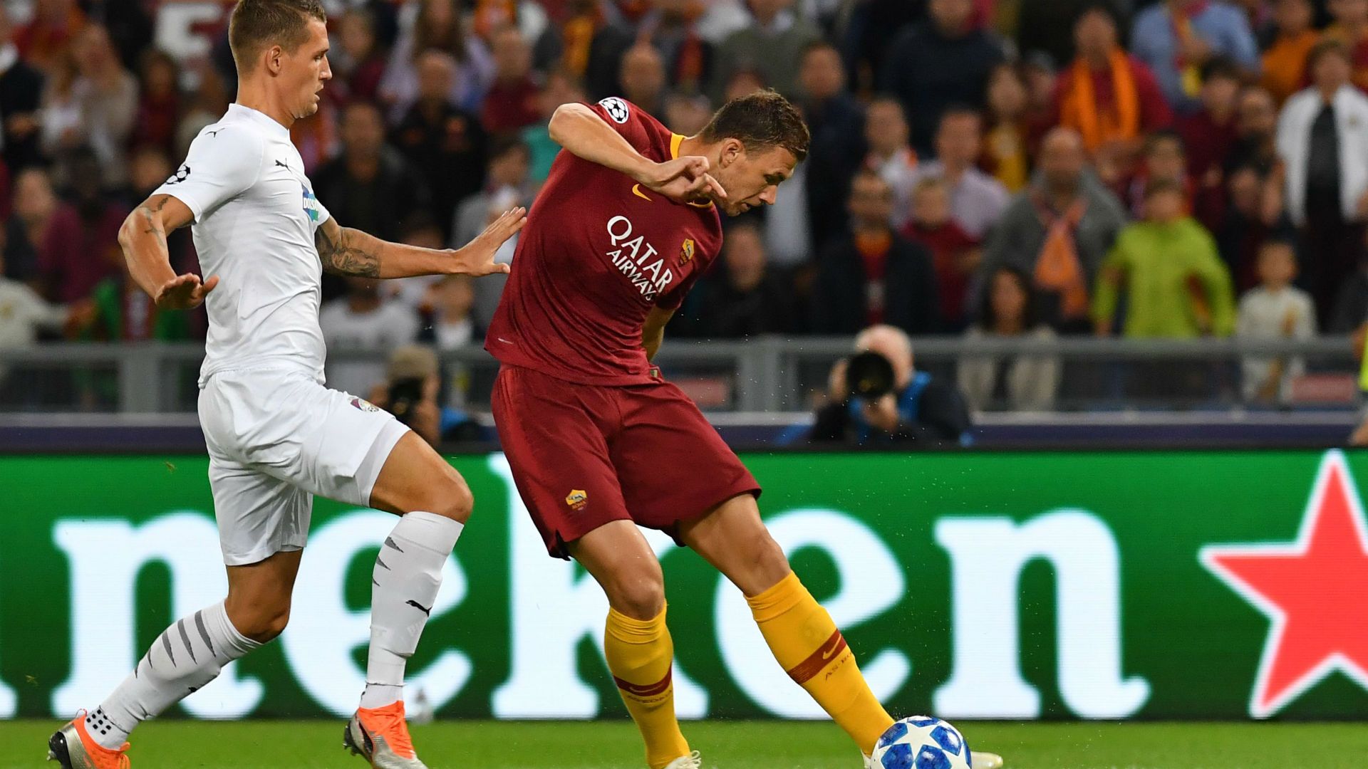 Dzeko Roma Plzen Champions League