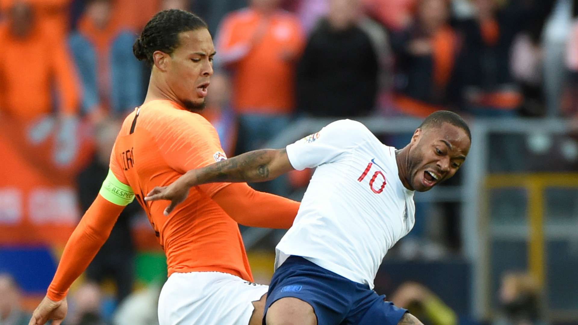 Virgil van Dijk Raheem Sterling Netherlands England 2019