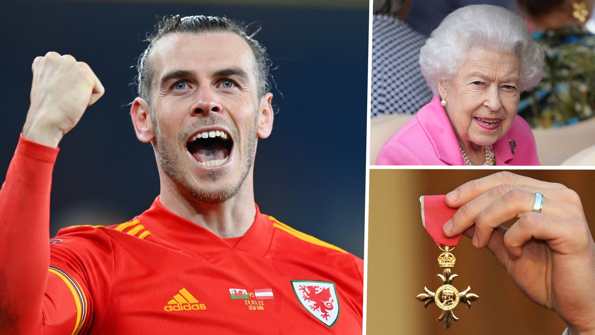 Gareth Bale Queen Elizabeth II OBE medal