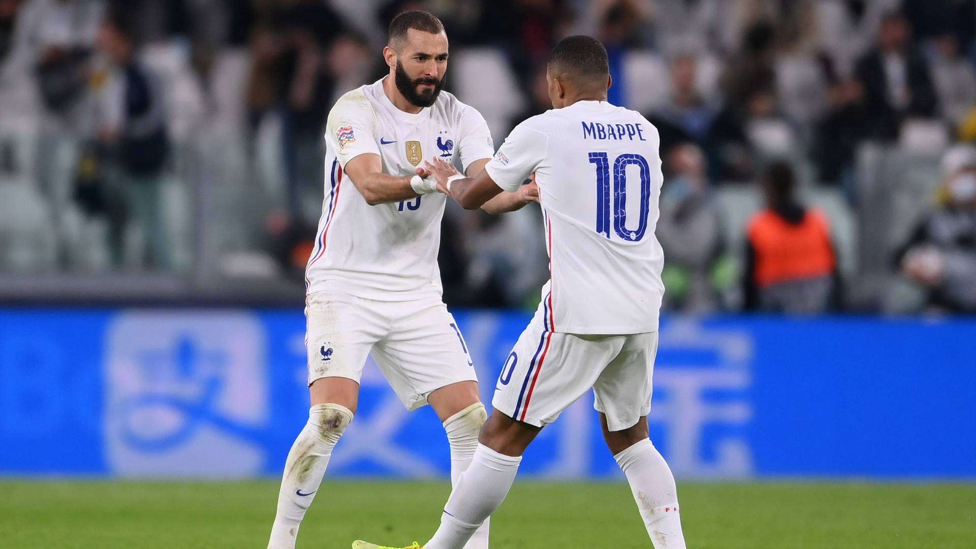 Karim Benzema Kylian Mbappé Francia Selección Francesa Nations League