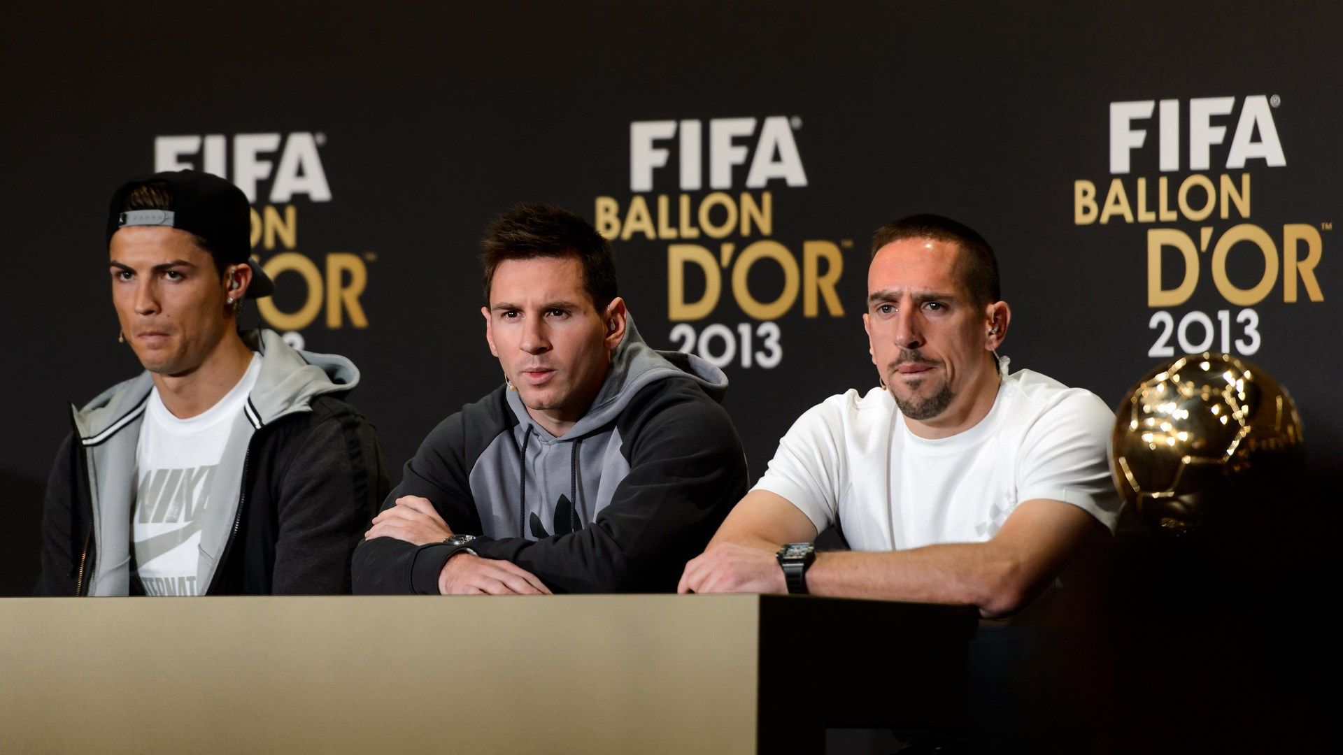 Ronaldo Messi Ribery Ballon d'Or