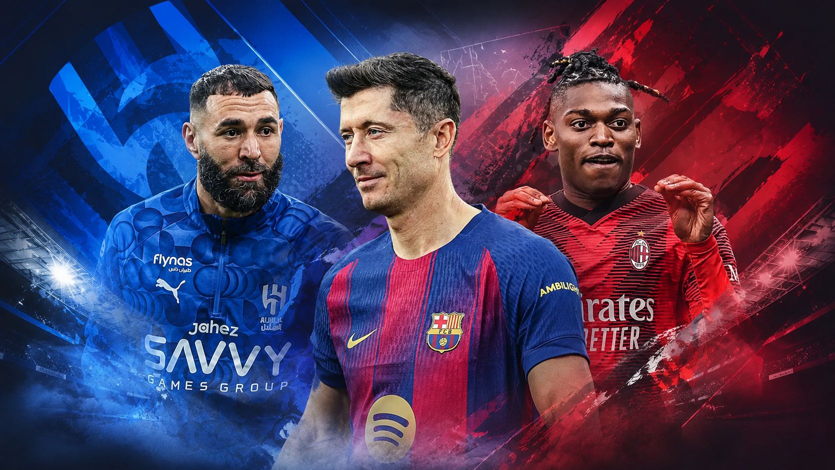 Robert Lewandowski Rafael Leao Benzema GFX GOAL ONLY