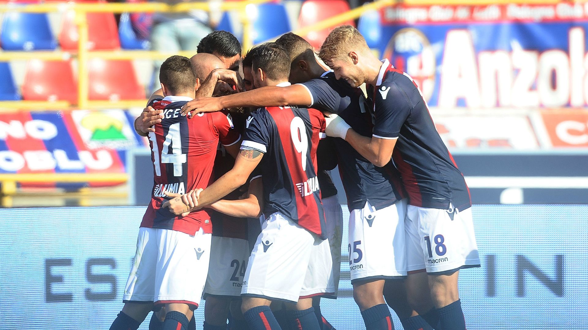Bologna celebrates, Serie A, 15102017