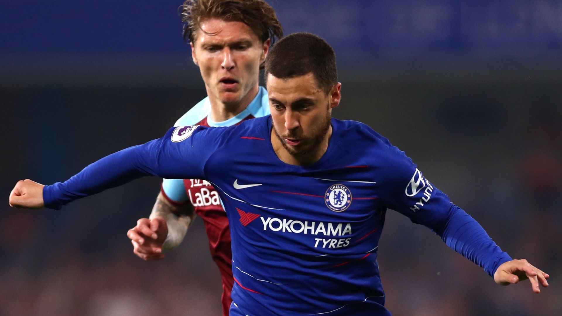 Eden Hazard, Jeff Hendrick, Chelsea vs Burnley