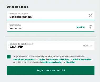 bet365 registro codigo bonificacion
