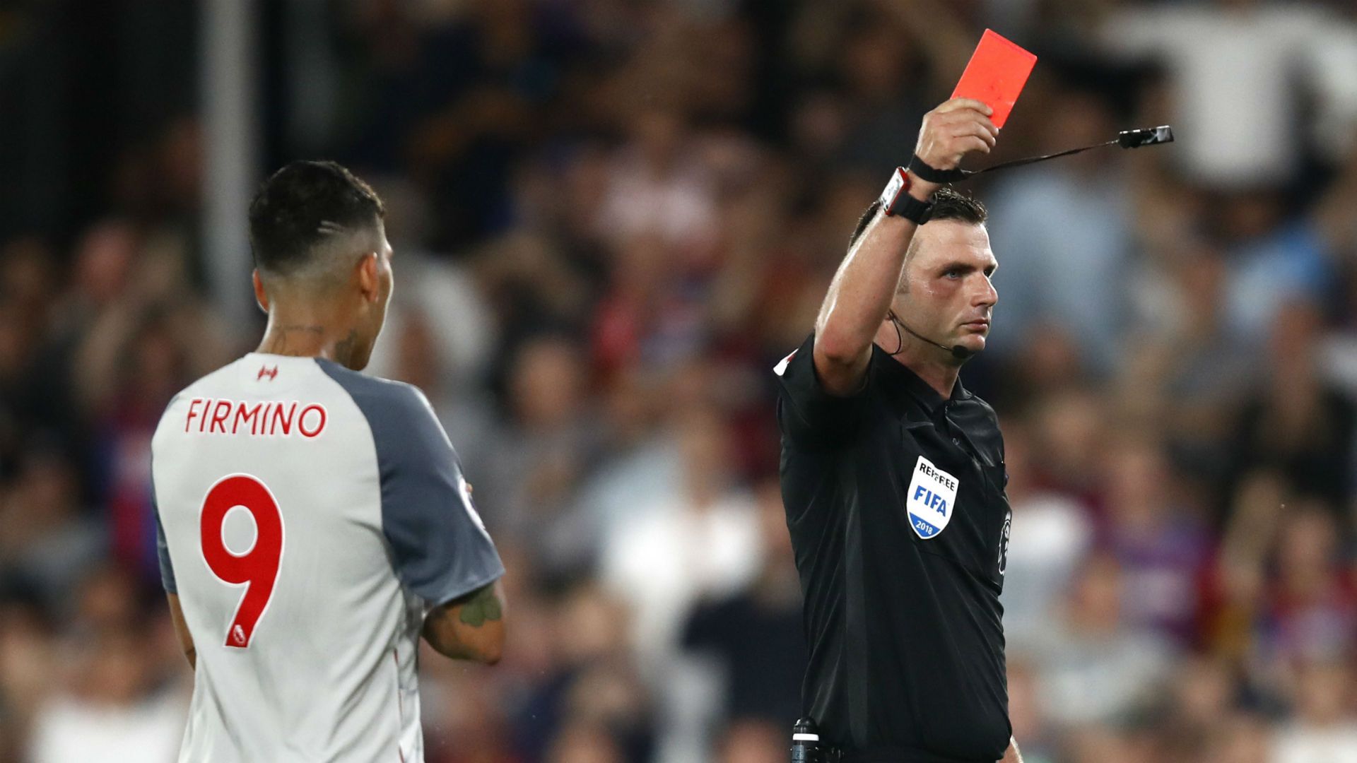 Roberto Firmino Liverpool red card