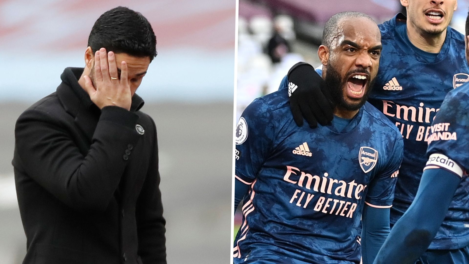 Mikel Arteta Alexandre Lacazette Arsenal 2020-21