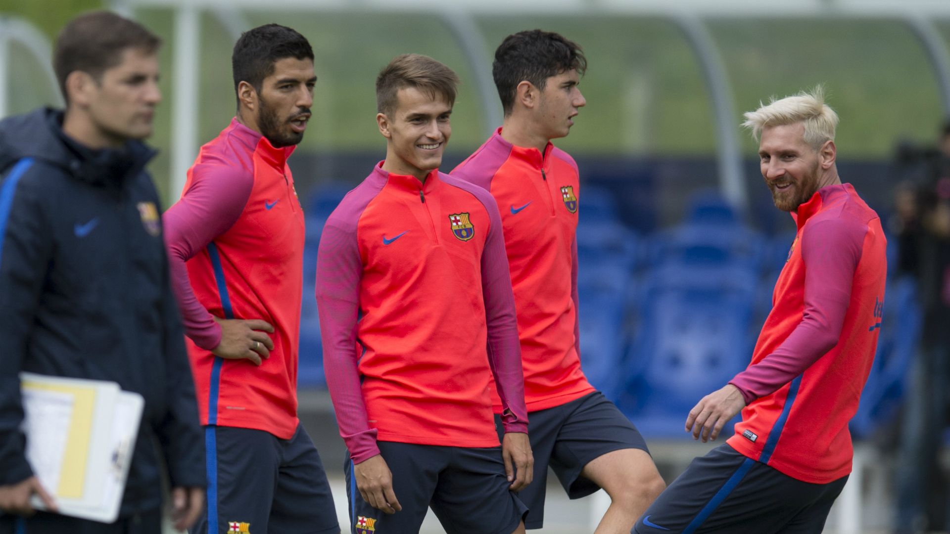 Luis Suarez Denis Suarez Lionel Messi Barcelona 2016