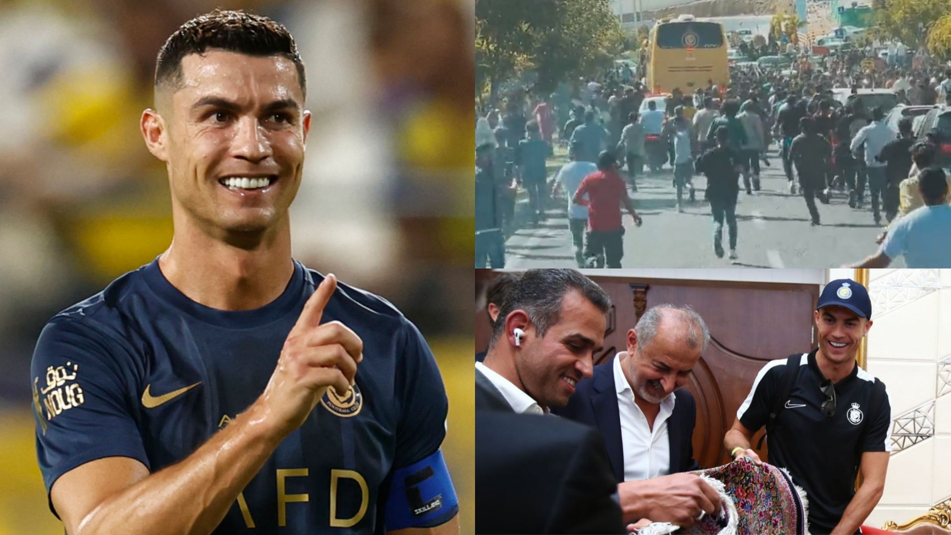 Cristiano Ronaldo Al-Nassr bus carpet Iran
