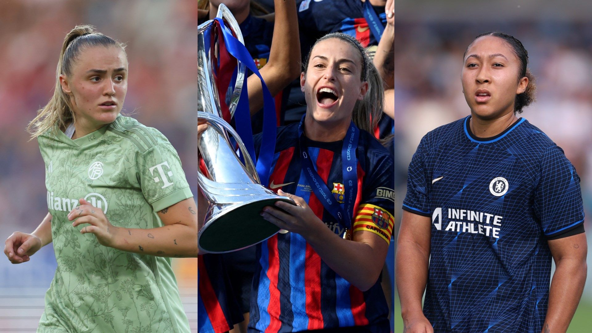 Georgia Stanway Alexia Putellas Lauren James UWCL composite