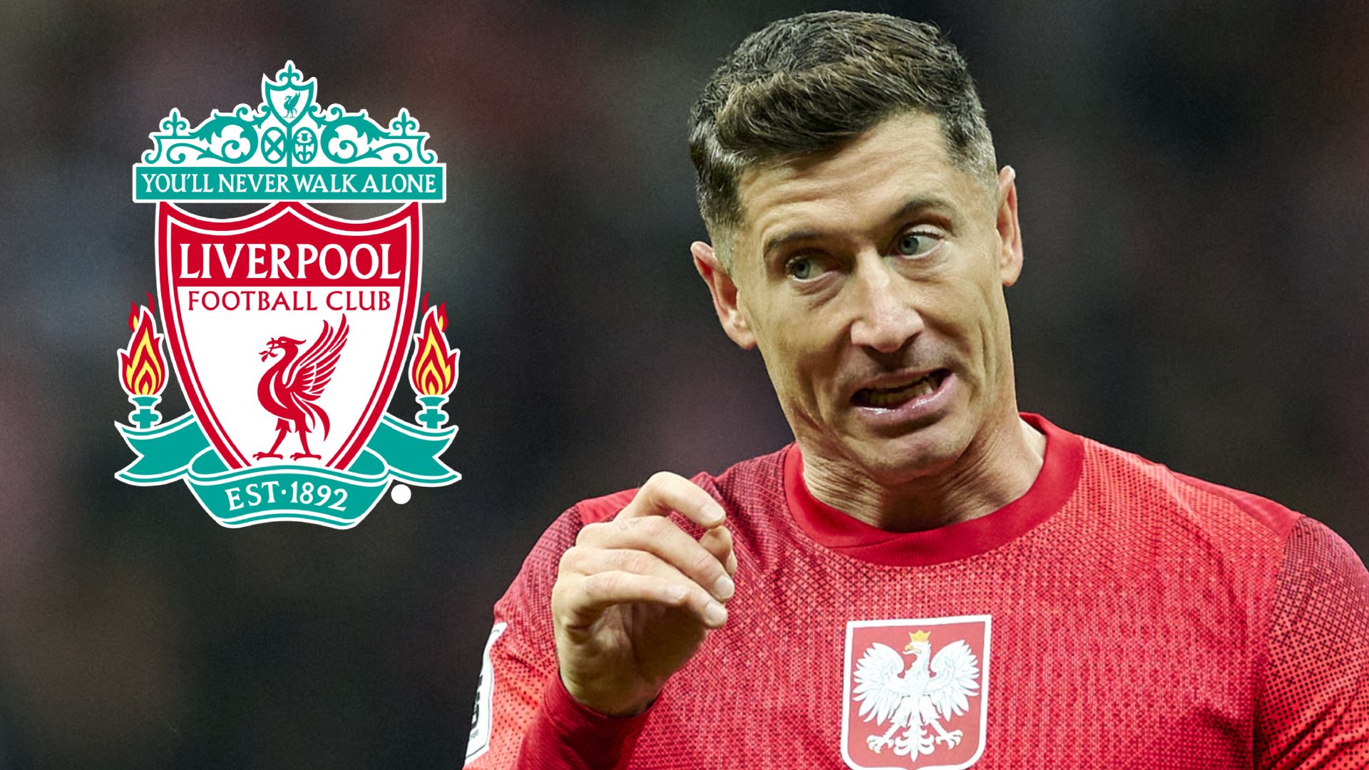 Robert Lewandowski Liverpool crest