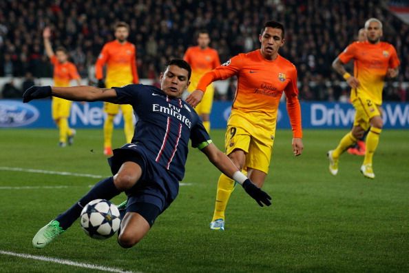 Thiago Silva, playing against Barcelona with PSG