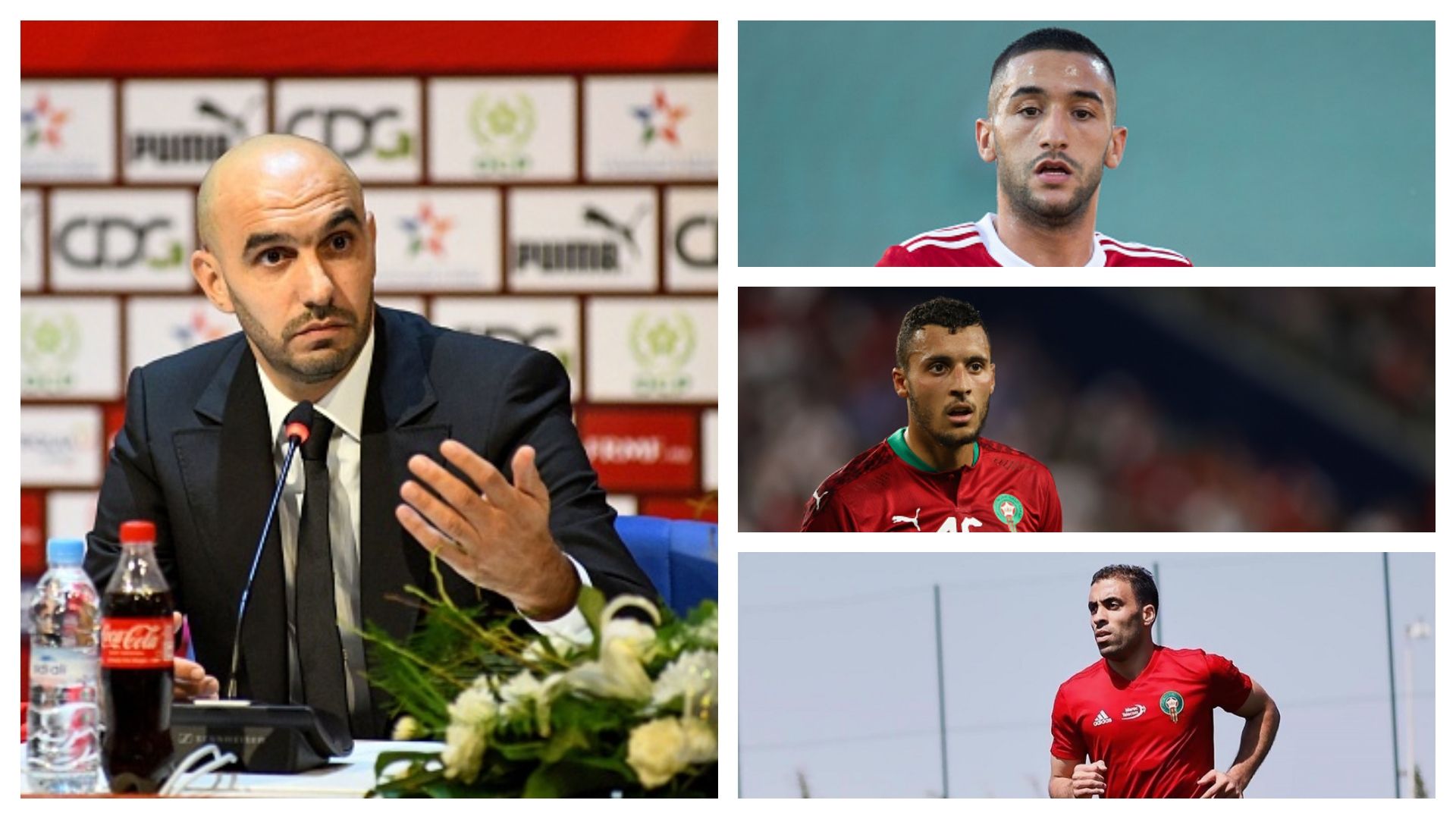 Walid Regragui - Hakim Ziyech - Selim Amallah - Abderrazak Hamdallah - morocco 2022