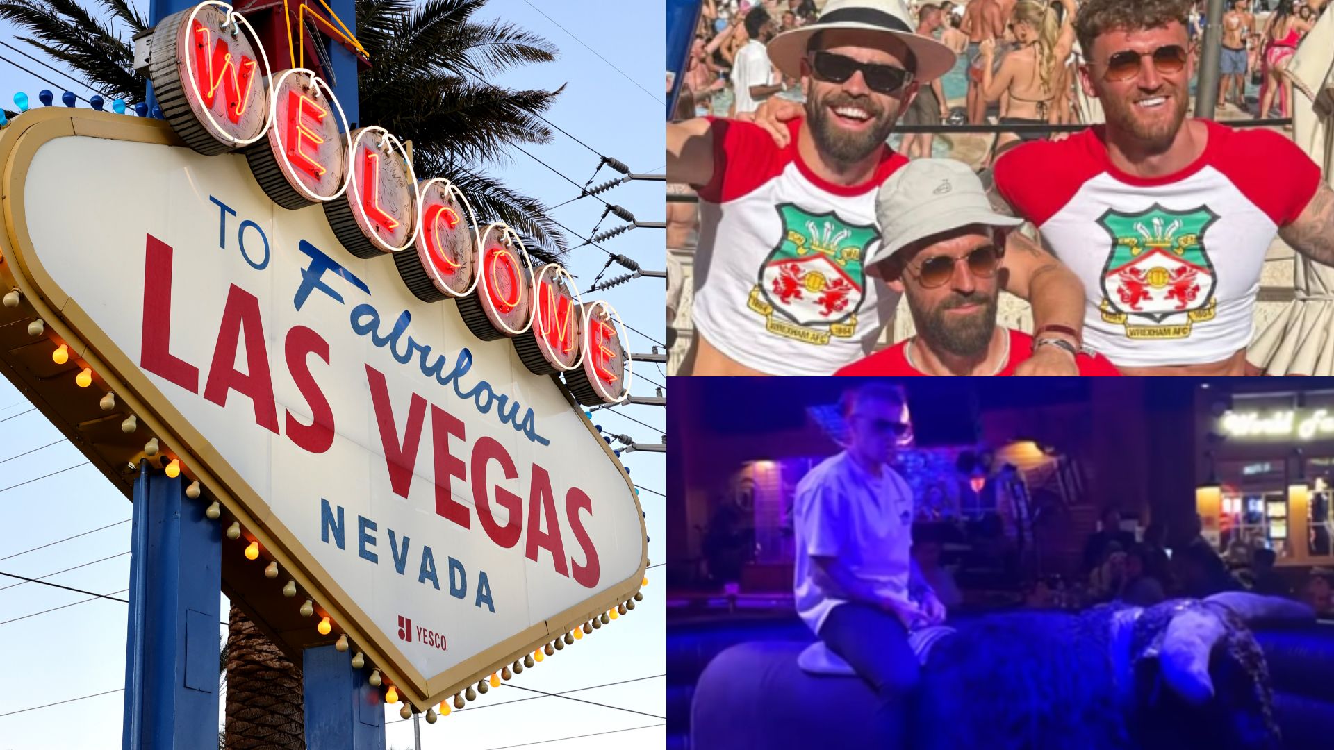 Wrexham Las Vegas bucking bronco pool party 2025