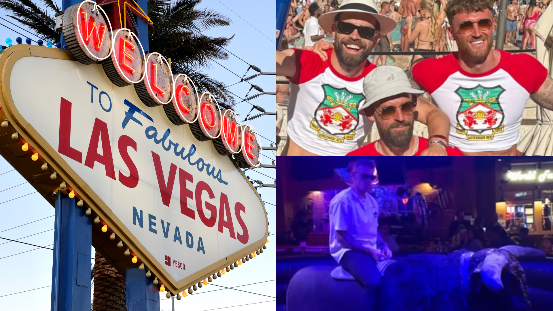 Bucking bronco & pool party! Wrexham’s wild Las Vegas blowout continues as James McClean, Elliot Lee & Co soak up everything that Sin City has to offer