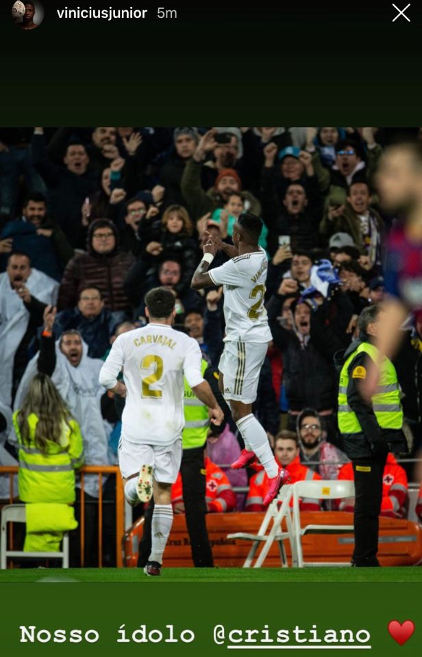 Vinicius Jr. Instagram Cristiano Ronaldo Real Madrid