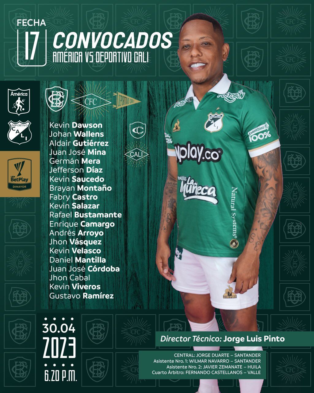 Convocados Cali Fecha 17 Liga BetPlay 2023