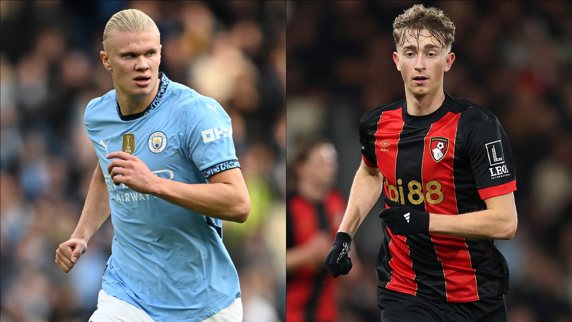 Erling Haaland Man City Dean Huijsen Bournemouth