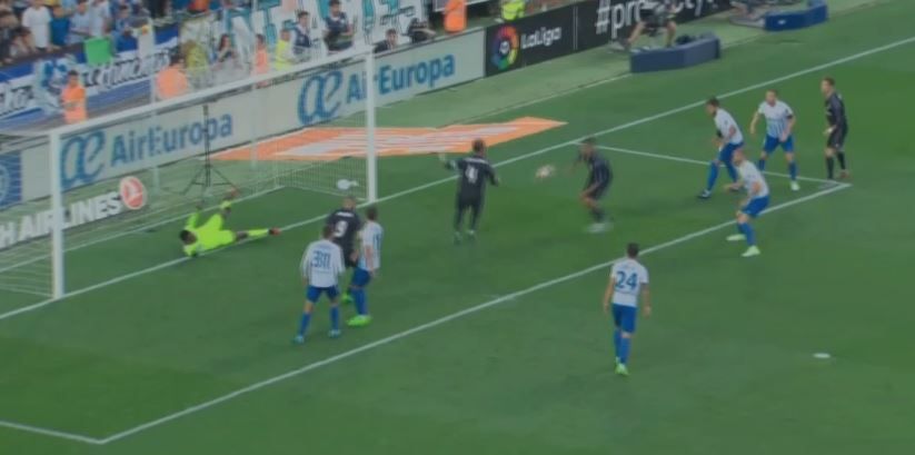 Benzema fuera de juego Málaga - Madrid