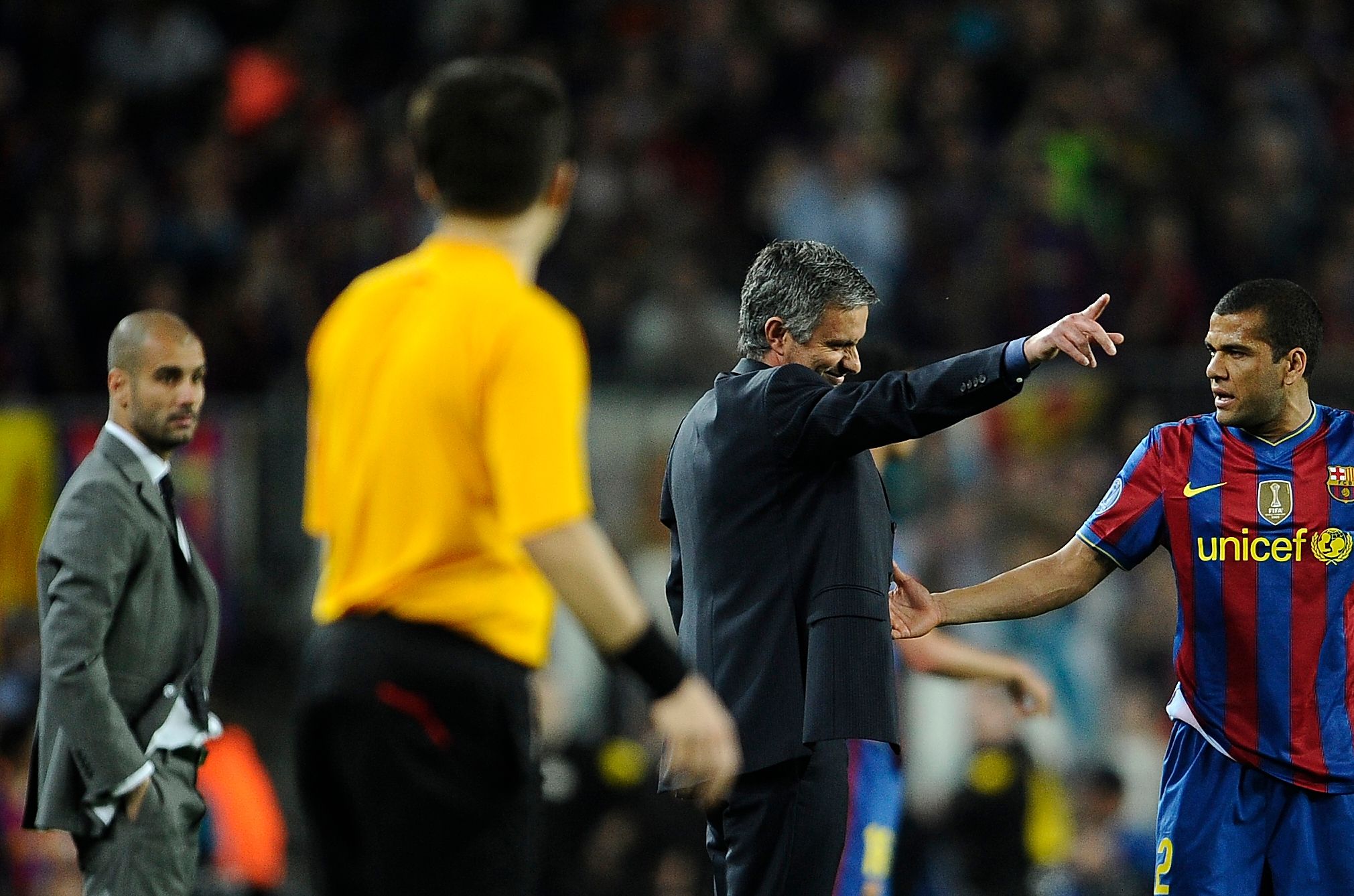 Dani Alves & Jose Mourinho