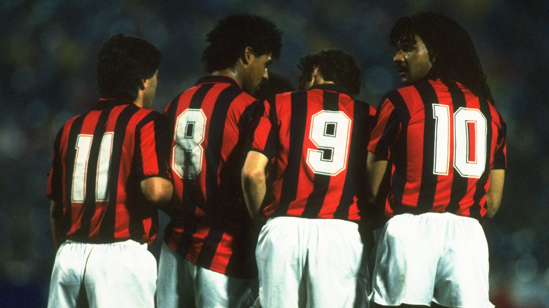 Carlo Ancelloti, Frank Rijkaard, Marco Van Basten and Ruud Gullit - AC Milan 1989