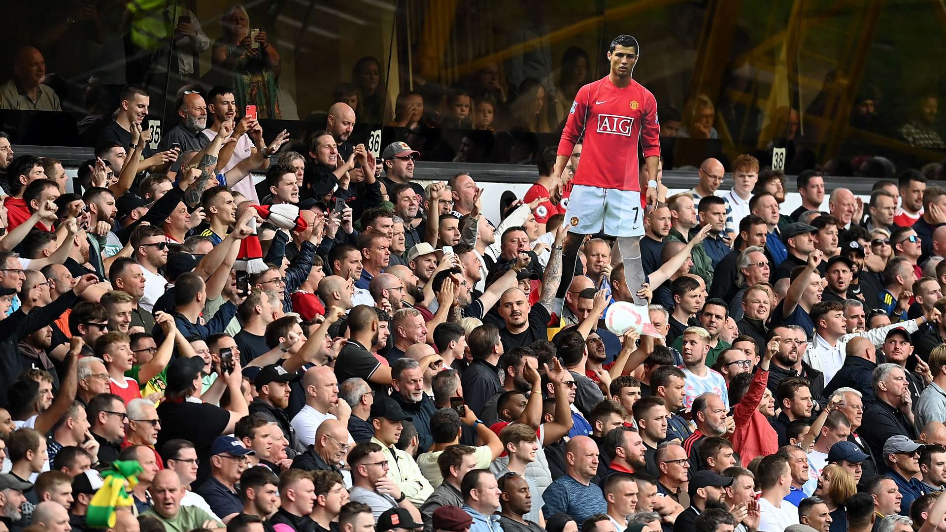Ronaldo cardboard Manchester United fans