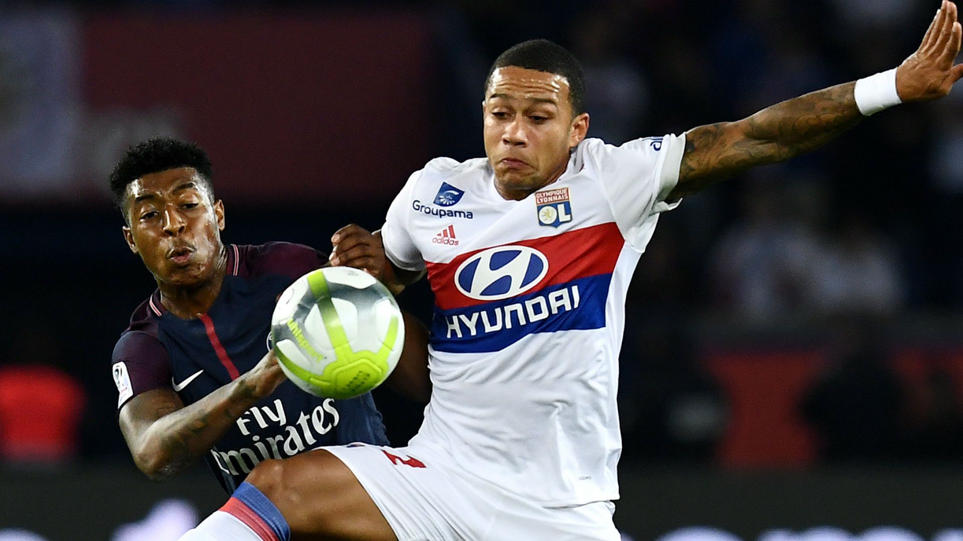 Memphis Depay Presnel Kimpembe PSG Lyon Ligue 1 17092017