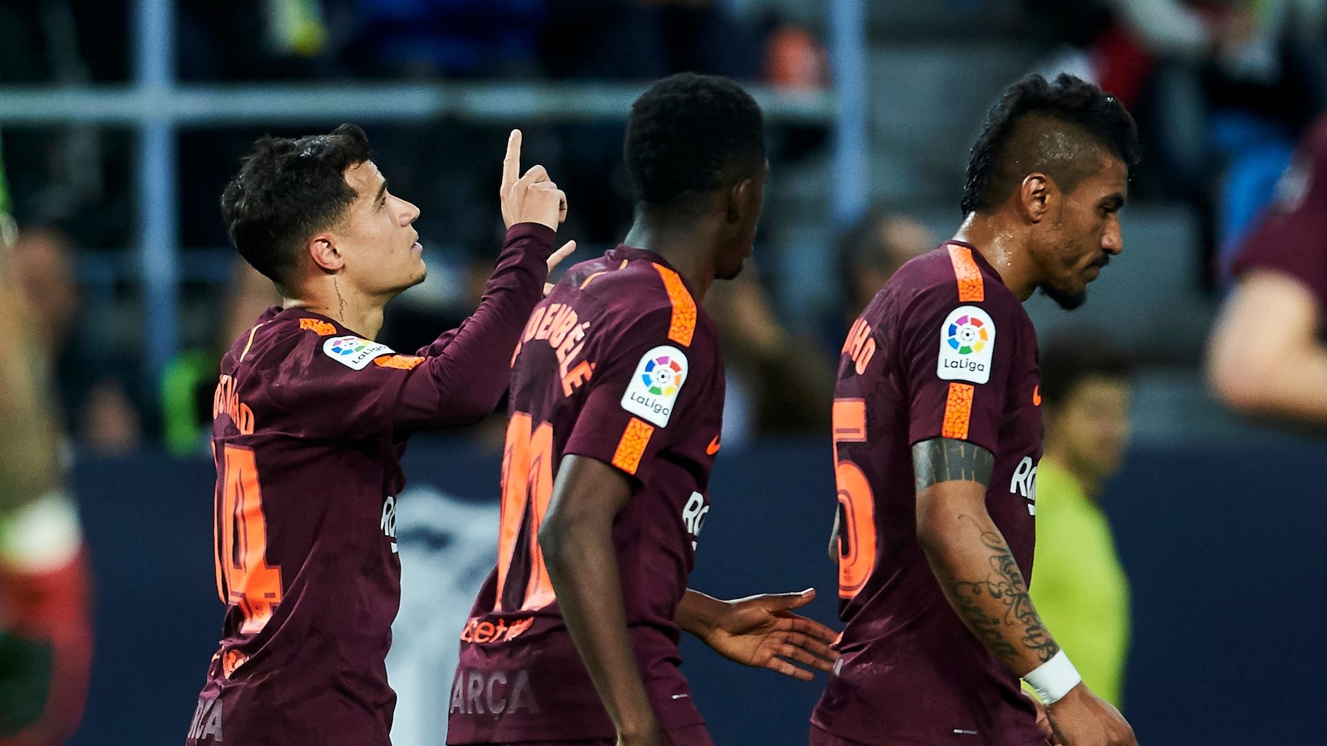 Coutinho Dembele Paulinho Malaga Barcelona LaLiga