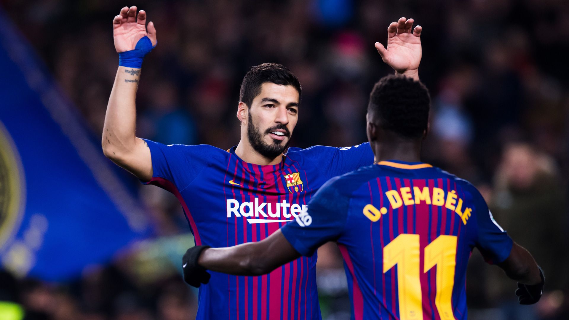 Luis Suarez Ousmane Dembele LaLiga 24022018