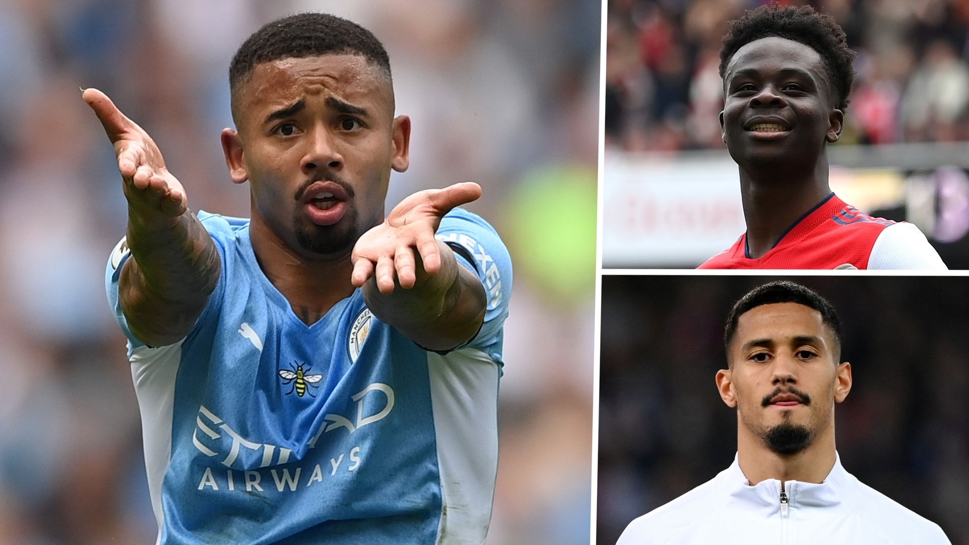 Gabriel Jesus Bukayo Saka William Saliba Arsenal GFX