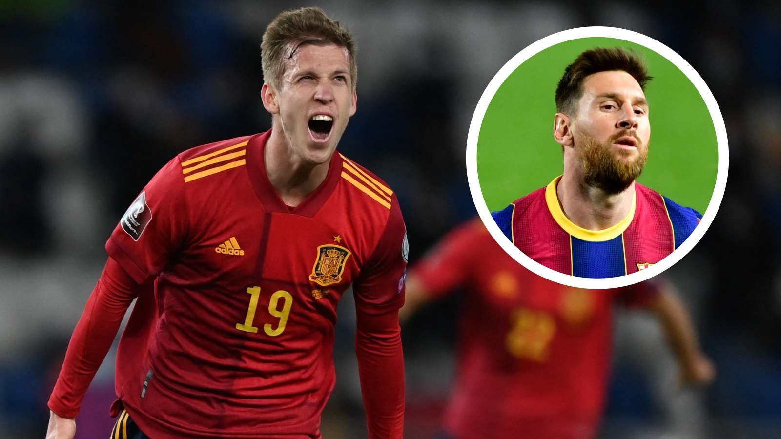 Dani Olmo Lionel Messi 2021