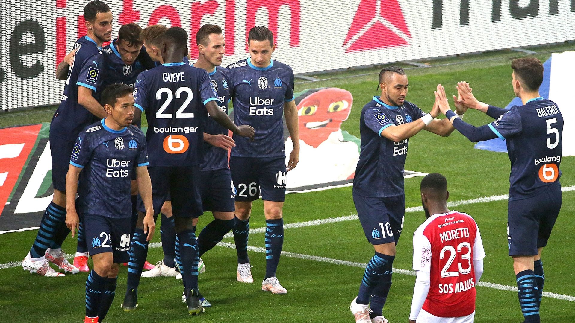 Arkadiusz Milik Dimitri Payet Reims Marseille Ligue 1 23042021